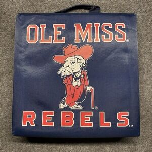 Vintage Colonel Reb Ole Miss Rebels Blue Vintage Logo Stadium Seat Cushion EUC